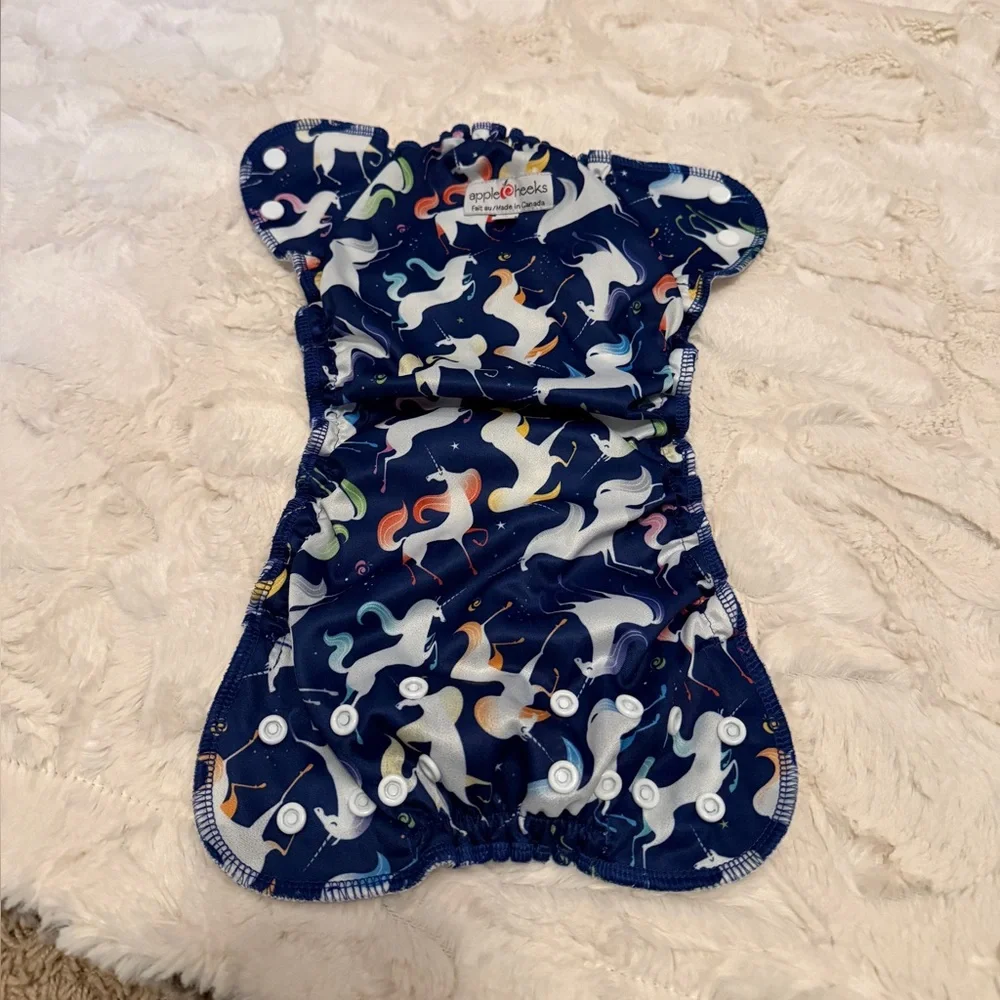 Apple Cheeks Size 2 Unicorn and Solid Color Kids Diaper Covers